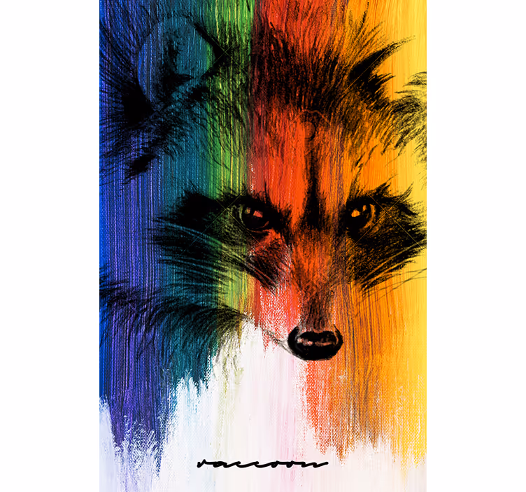 Estor enrollable salón raccoon arcoíris - TenVinilo