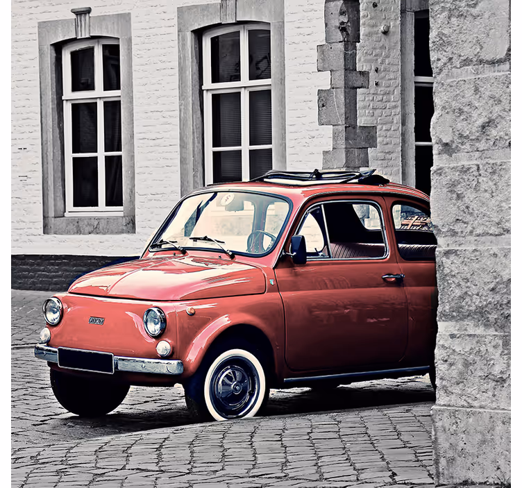 Estor enrollable salón vintage viejo fiat 500 - TenVinilo