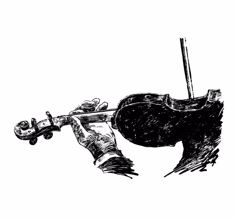 Estor enrollable salón músico de violín dibujado a mano - TenVinilo