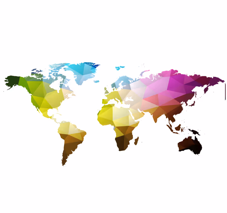 Estor enrollable salón mapa mundial triangular - TenVinilo