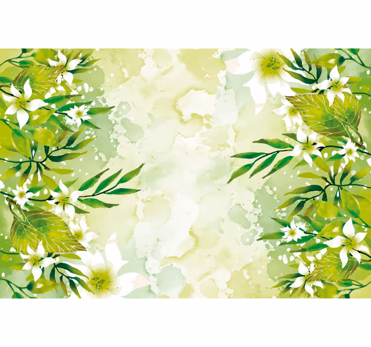 Estor enrollable verde motivos florales verdes - TenVinilo