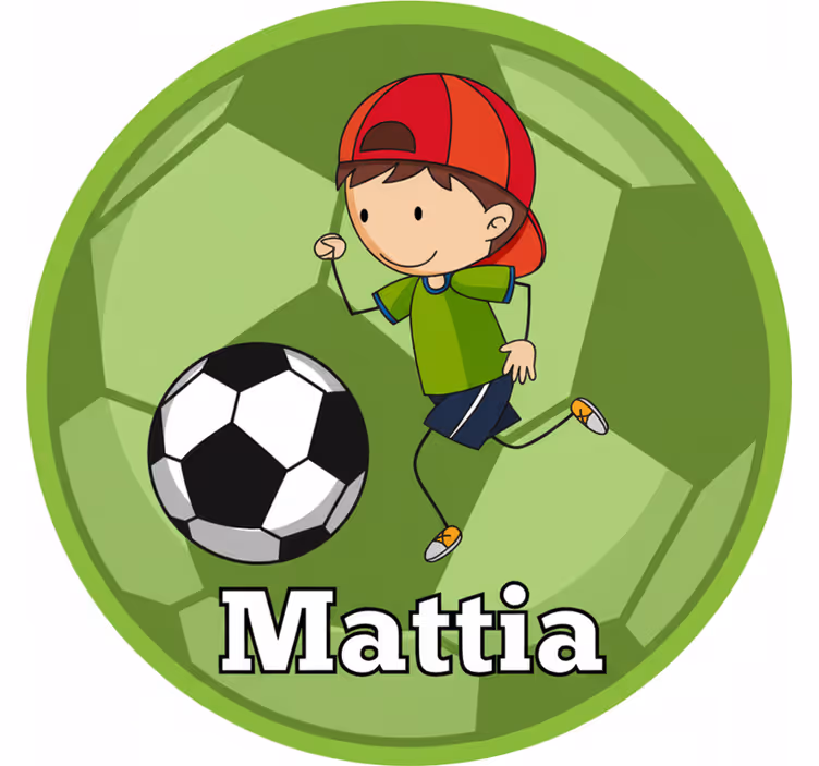 Estor enrollable verde diseño de fútbol con nombre personalizable - TenVinilo