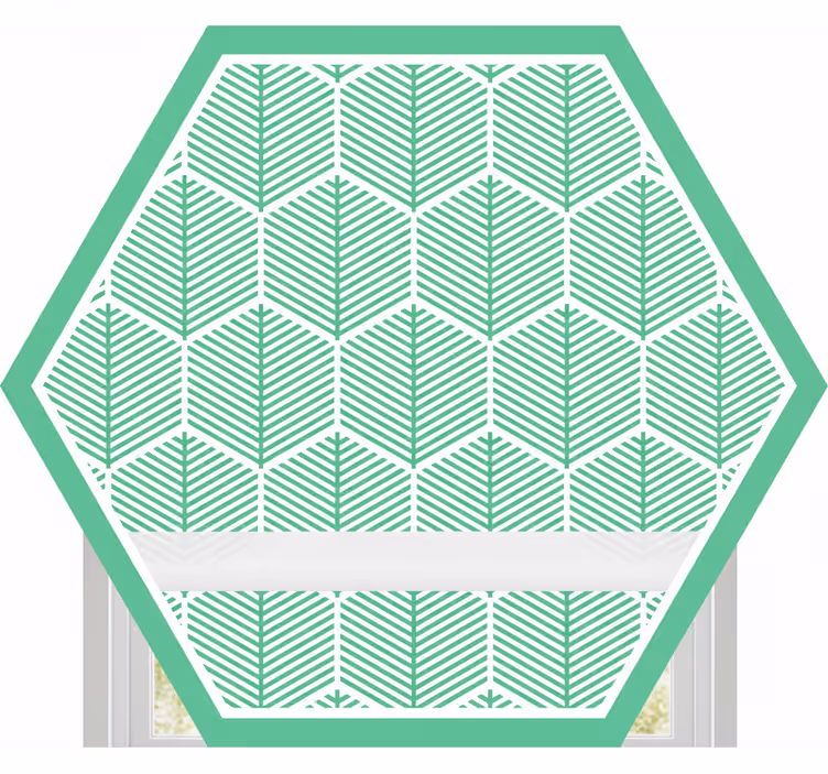 Estor enrollable verde forma hexagonal de plantas - TenVinilo