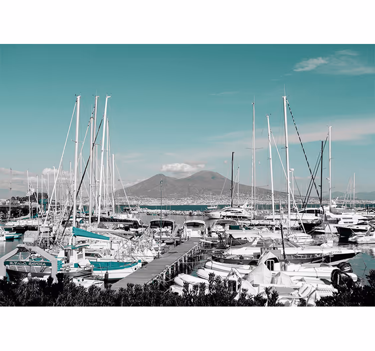 Estor enrollable salón paisaje de nápoles vesuvius - TenVinilo