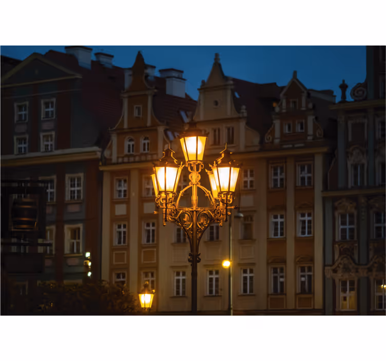 Estor enrollable salón wrocław al atardecer - TenVinilo