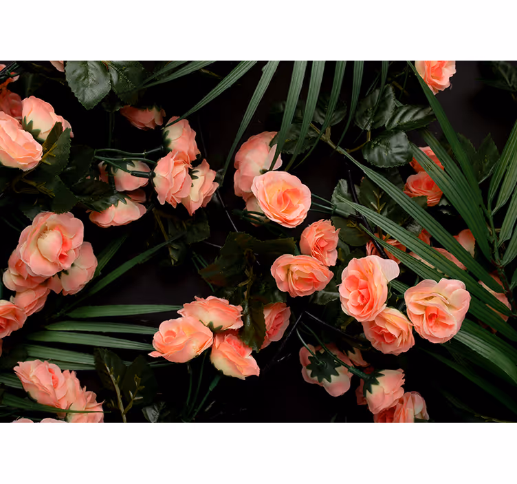 Estor enrollable salón flores con palmeras - TenVinilo