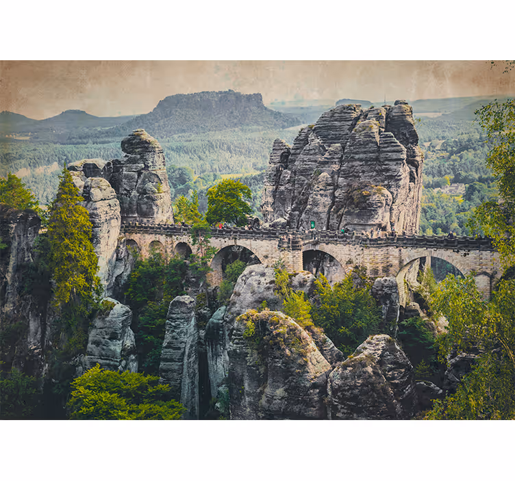 Estor enrollable salón puente de piedra hermoso - TenVinilo