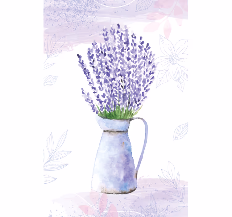 Estor enrollable salón jarrón de lavanda - TenVinilo