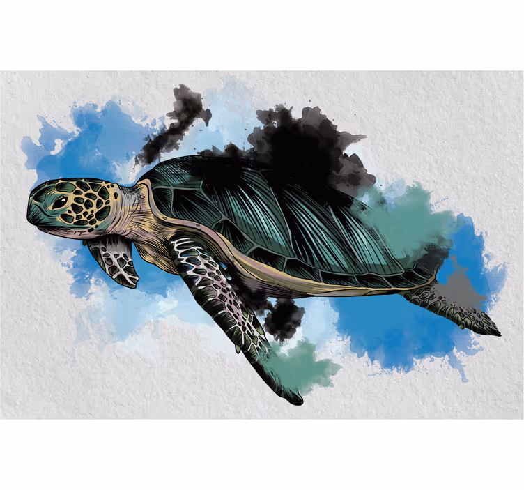 Estor enrollable salón tortuga acuarelada - TenVinilo