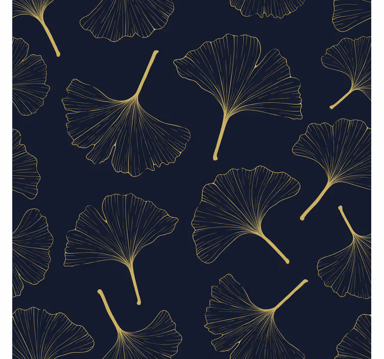 Estor enrollable salón hojas de ginkgo doradas 3d - TenVinilo