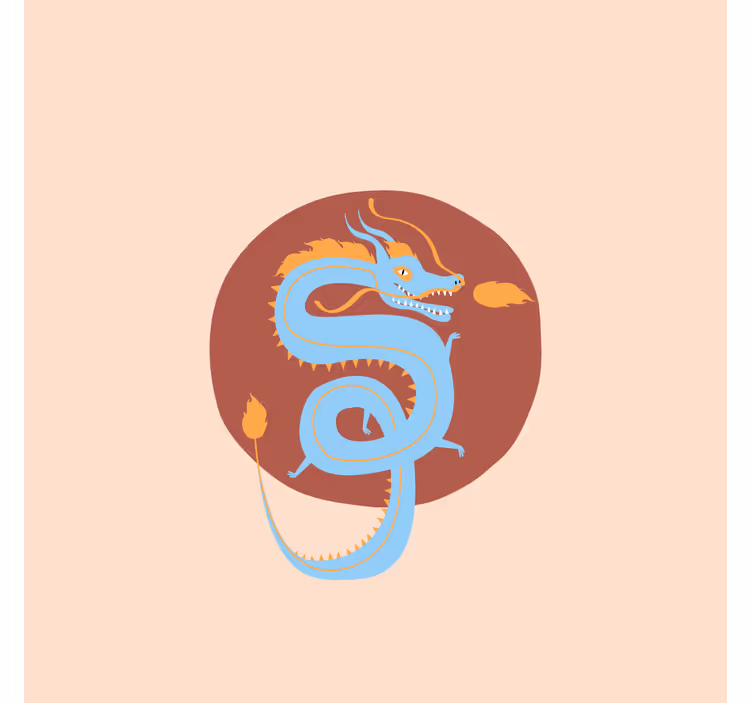 Estor enrollable salón dragón azul claro - TenVinilo