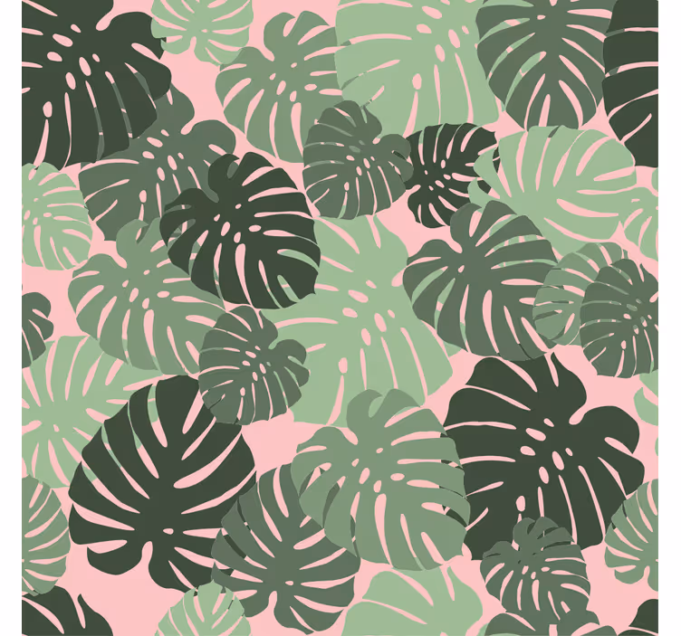 Estor enrollable salón hojas de monstera rosa - TenVinilo