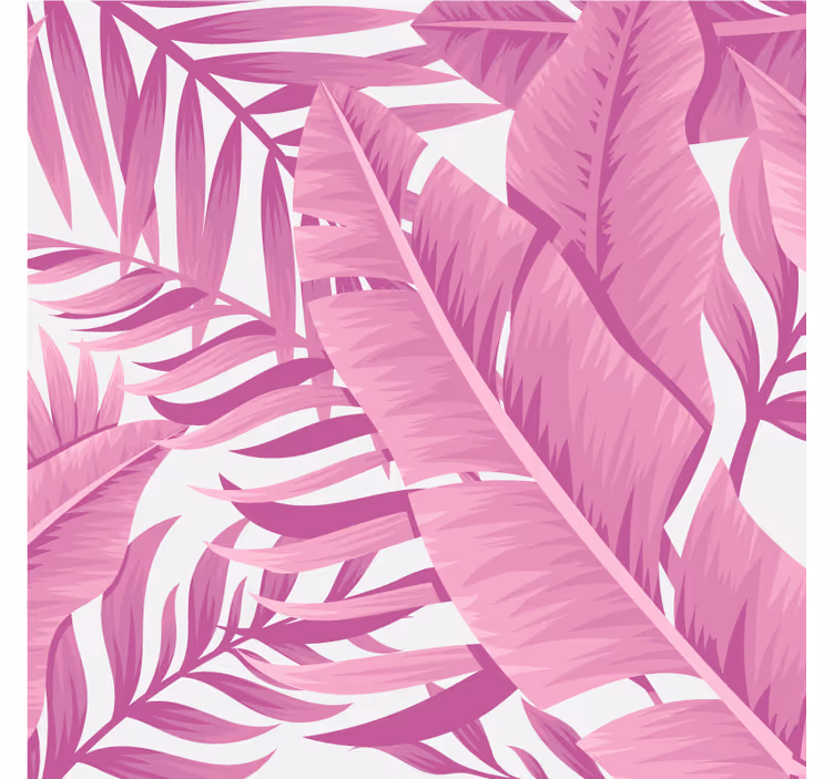 Estor enrollable salón hojas de palma rosa tropical - TenVinilo