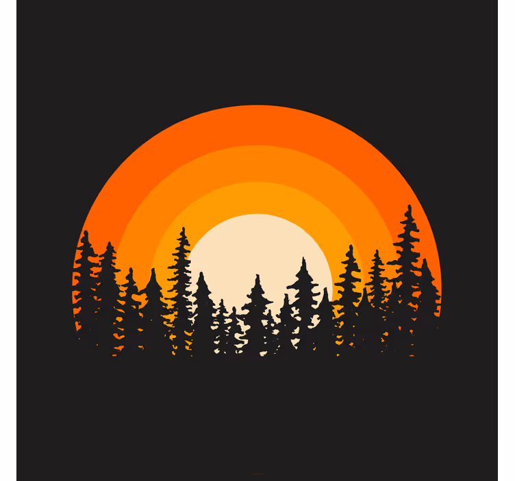 Estor enrollable salón amanecer en el bosque oscuro - TenVinilo
