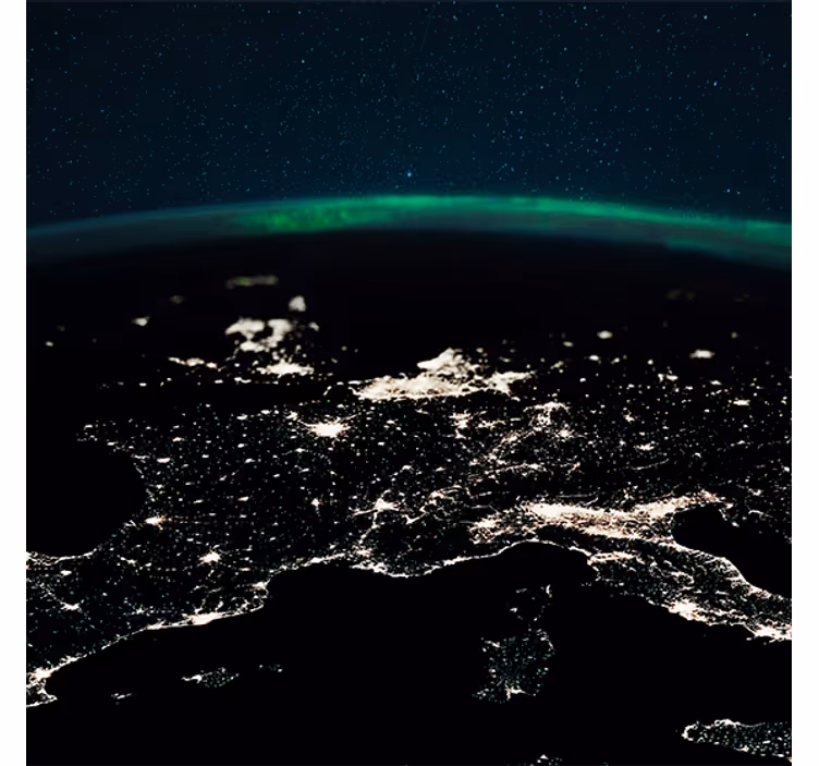 Estor enrollable salón luces del norte estrellas y tierra - TenVinilo