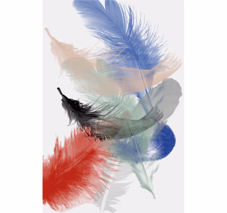 Estor enrollable salón diseño de plumas abstractas coloridas - TenVinilo