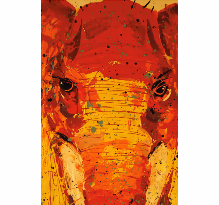 Estor enrollable salón cara de elefante artística colorida - TenVinilo