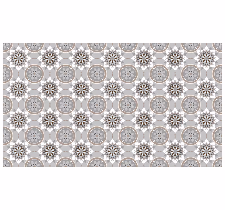 Estor enrollable gris azulejo floral para suelo - TenVinilo