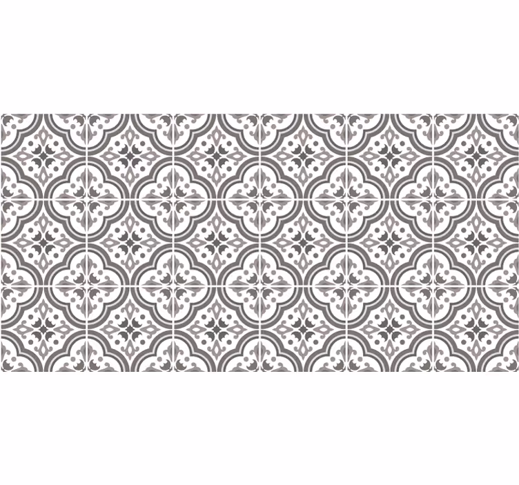 Estor enrollable gris azulejos y flores - TenVinilo