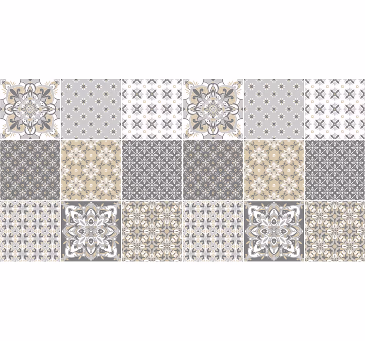 Estor enrollable beige efecto azulejo marroquí - TenVinilo