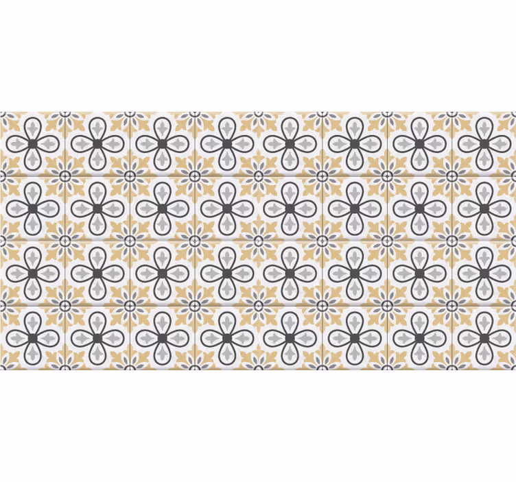 Estor enrollable beige azulejos retro de cocina - TenVinilo