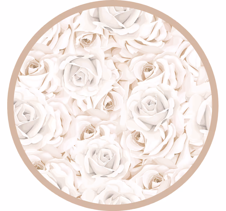 Estor enrollable beige rosas blancas elegantes - TenVinilo