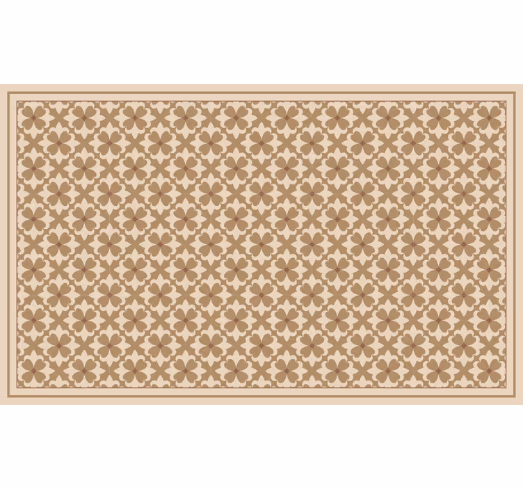 Estor enrollable beige con patrón vintage cuadrado - TenVinilo