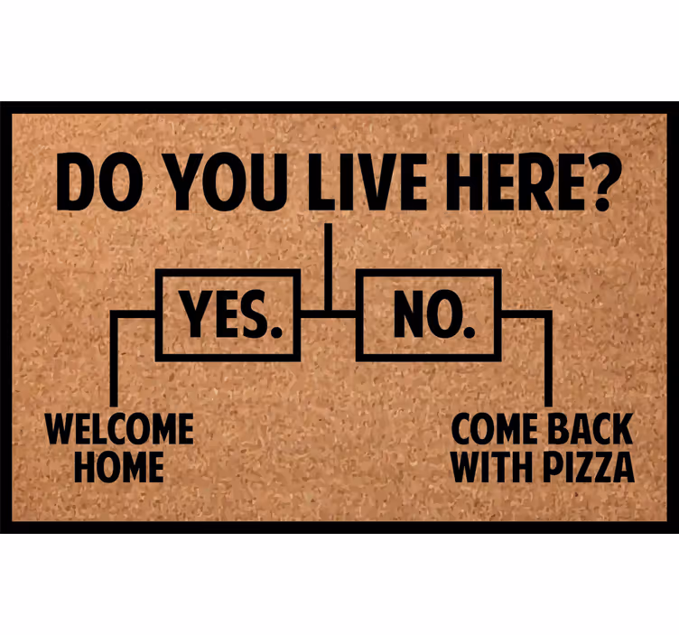 Estor enrollable beige ¿vives aquí pizza? - TenVinilo