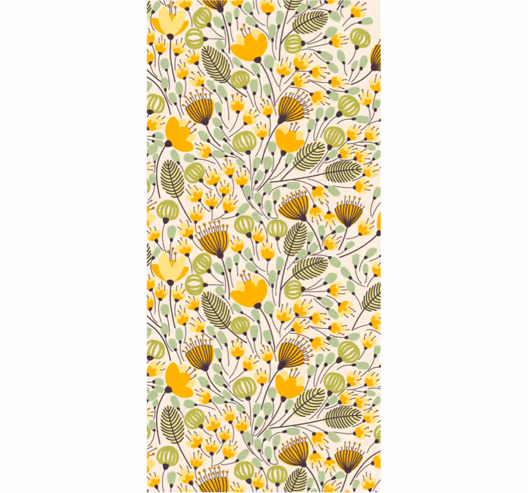 Estor enrollable habitación encaje floral amarillo - TenVinilo