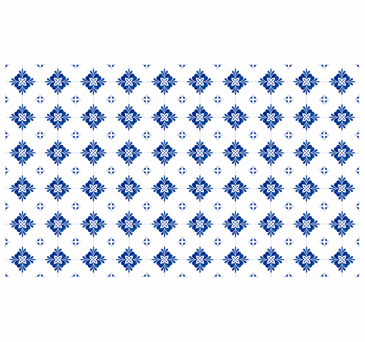 Estor enrollable habitación azulejo vintage azul - TenVinilo