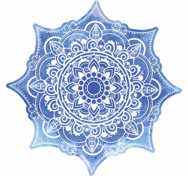 Estor enrollable habitación mandala azul aquarella - TenVinilo