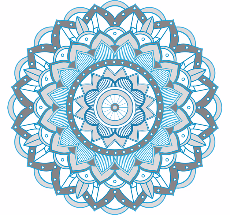 Estor enrollable habitación diseño mandala azul - TenVinilo