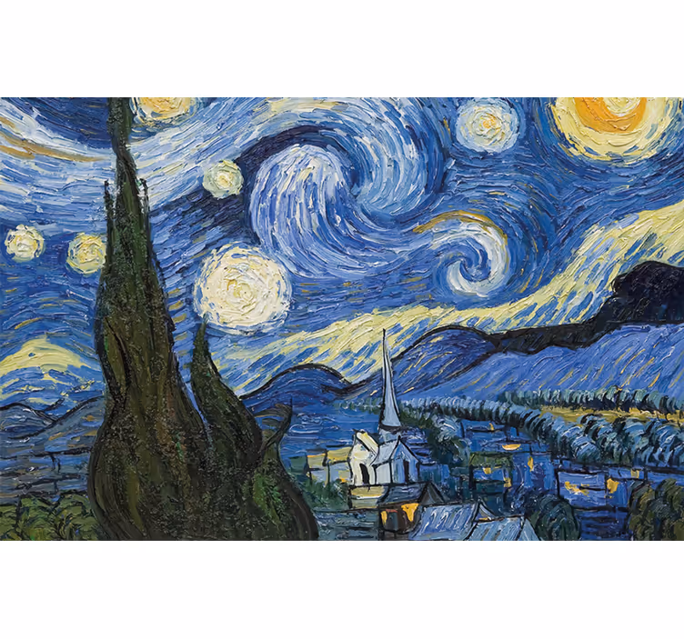 Estor enrollable habitación noche estrellada de van gogh - TenVinilo