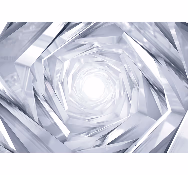 Estor enrollable blanco túnel geométrico abstracto - TenVinilo