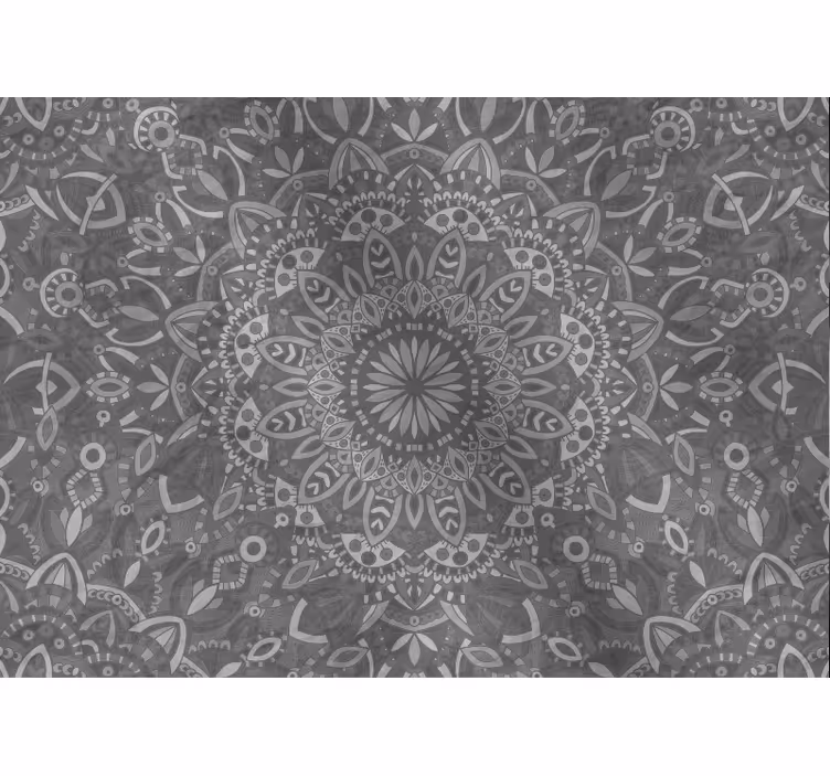 Estor enrollable gris patrón mandala intrincado - TenVinilo