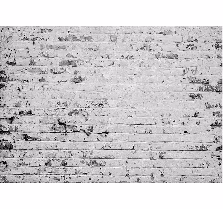 Estor enrollable gris mural de textura ladrillo blanco desgastado - TenVinilo