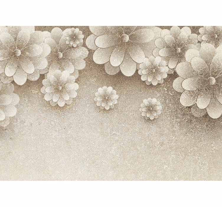 Estor enrollable beige efecto flores 3d gris - TenVinilo