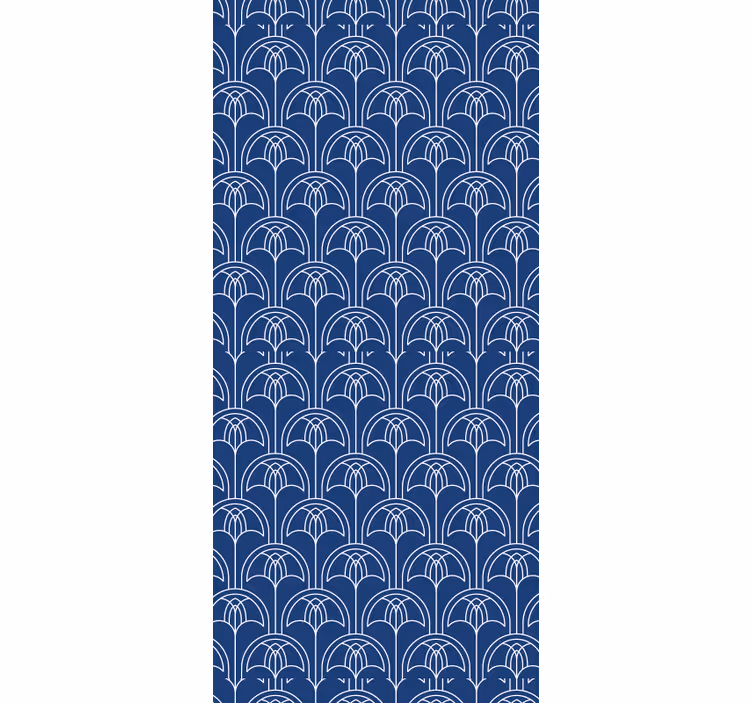 Estor enrollable vintage arco blanco sobre azul - TenVinilo