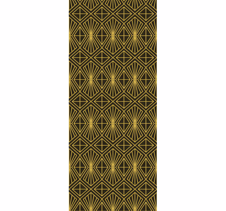 Estor enrollable vintage patrón art deco geométrico dorado - TenVinilo