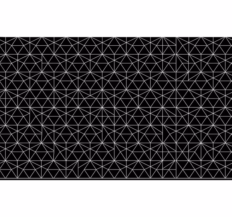 Estor enrollable negro con patrón de estrellas lineales - TenVinilo