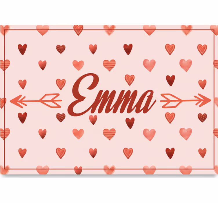 Estor enrollable rosa con patrón de corazones personalizados - TenVinilo