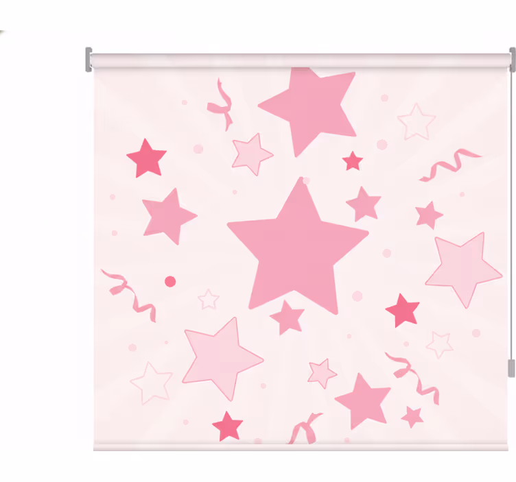 Estor enrollable rosa estrellas rosas grandes - TenVinilo