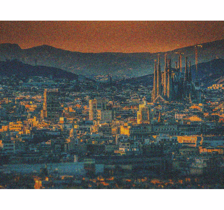 Estor enrollable salón barcelona desde el aire de noche - TenVinilo