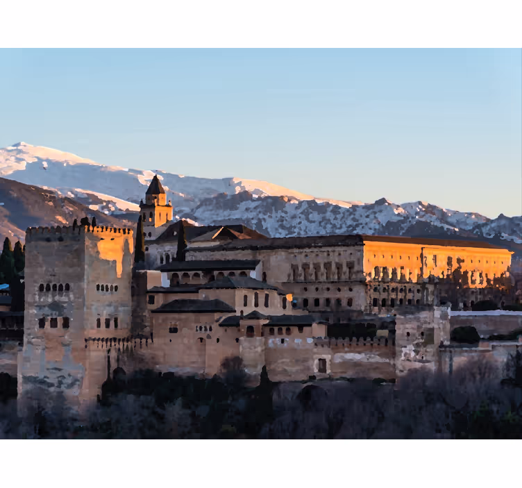 Estor enrollable salón alhambra de granada al atardecer - TenVinilo