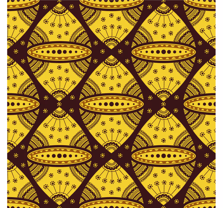 Estor enrollable salón arte abstracto africano amarillo - TenVinilo