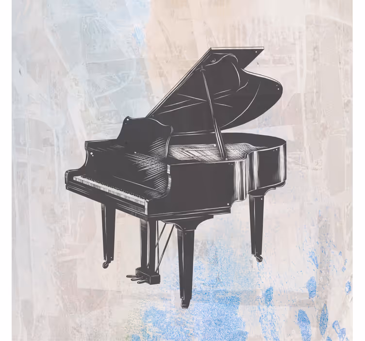 Estor enrollable salón pintura shabby chic de piano - TenVinilo