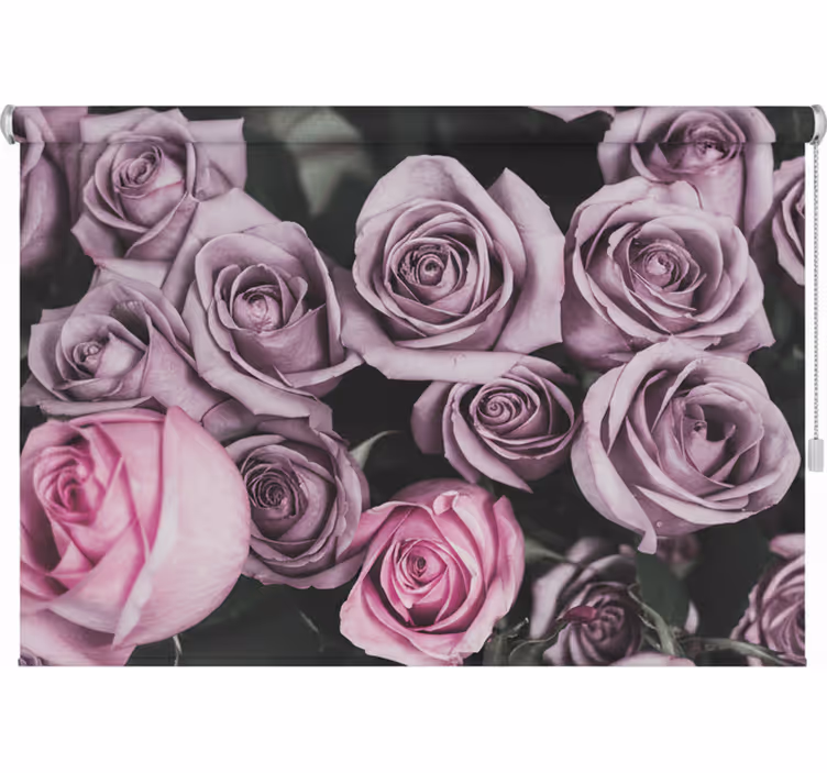 Estor enrollable salón diseño elegante de rosas rosas - TenVinilo