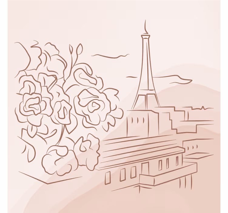 Estor enrollable salón torre eiffel minimalista - TenVinilo