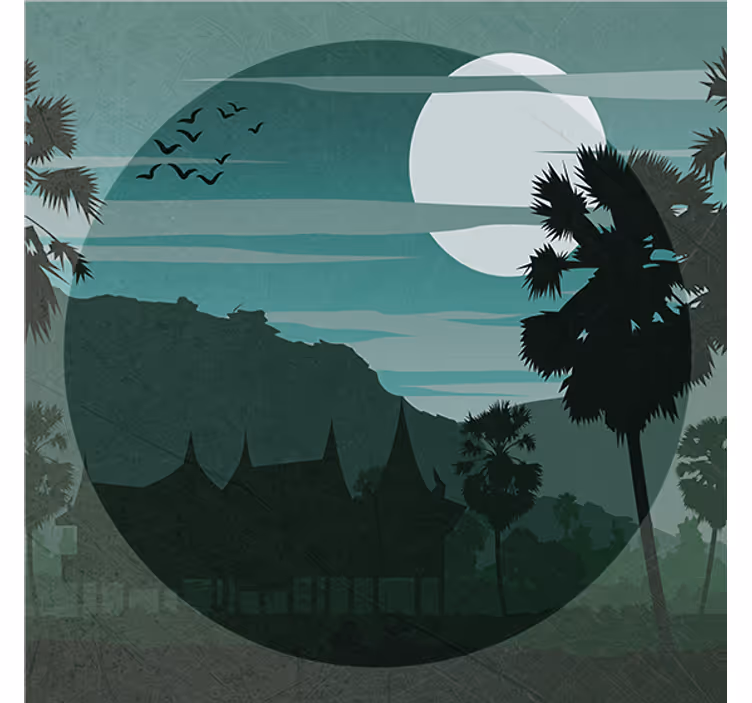 Estor enrollable salón paisaje oriental - TenVinilo