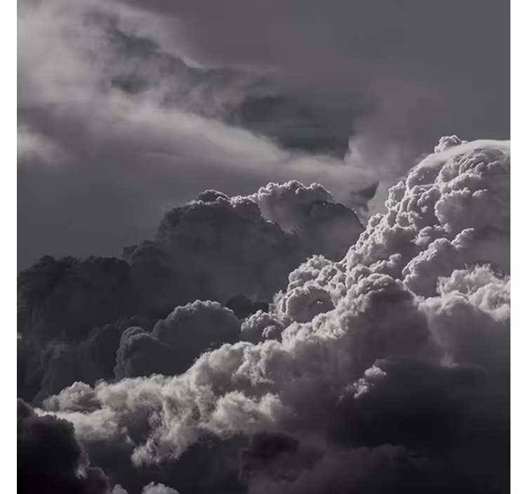 Estor enrollable salón cielo negro y blanco con nubes - TenVinilo